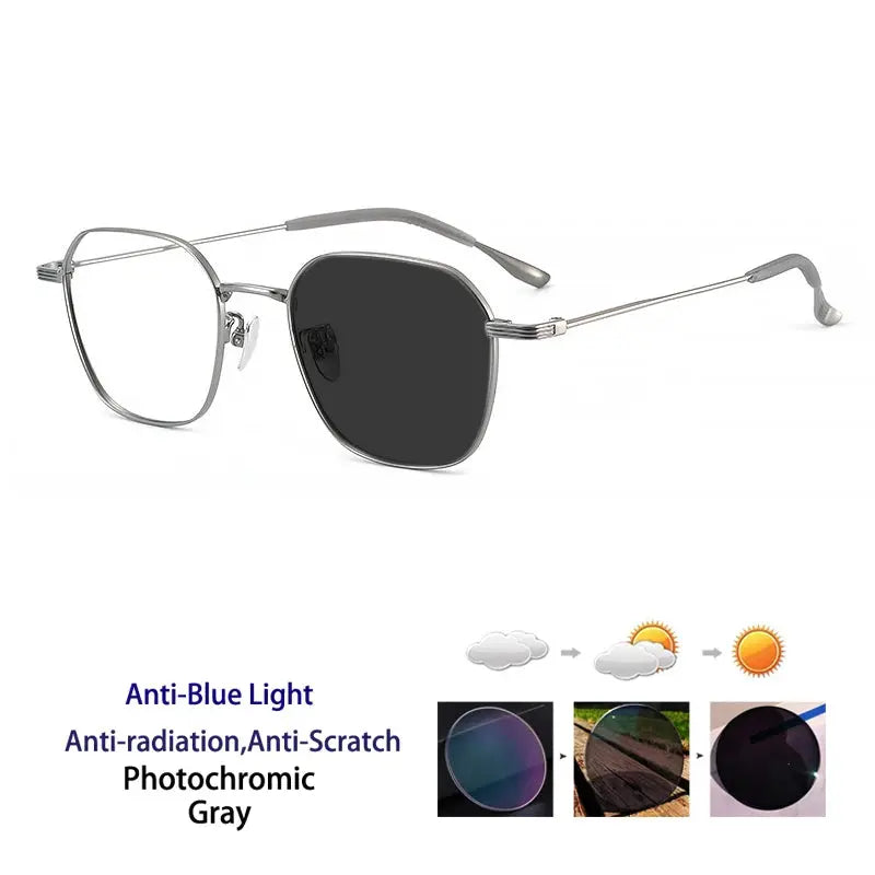 Women's Square Full Rim Titanium Prescription Glasses 214900 — view 5 | Rx Spectacle