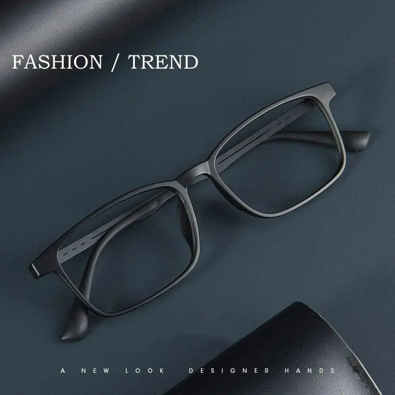 Unisex Square Full Rim Titanium Prescription Glasses A1002 — view 9 | Rx Spectacle