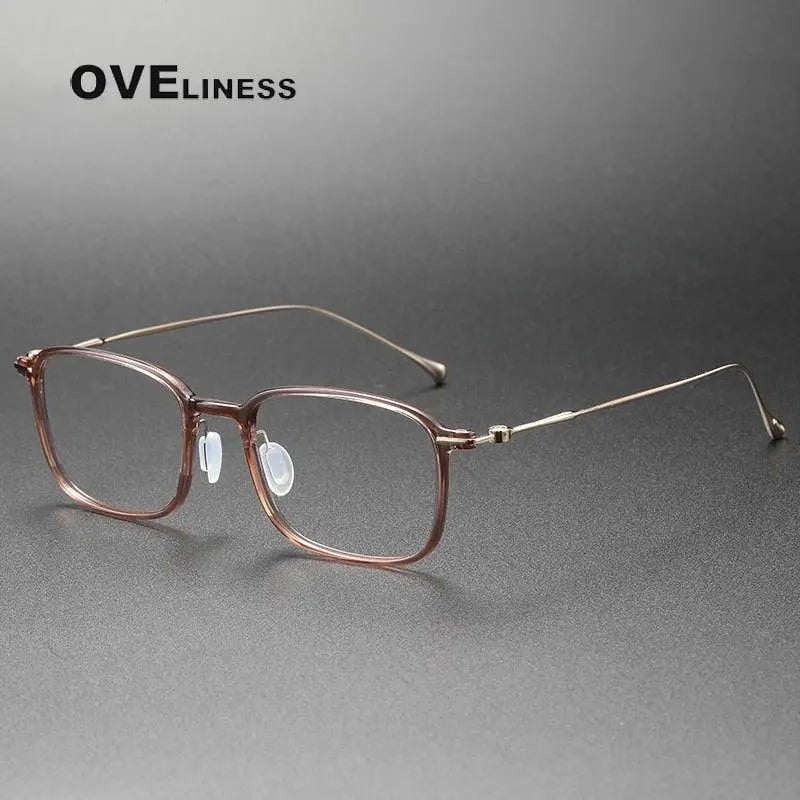 Unisex Square Full Rim Titanium Prescription Glasses 8644 — view 11 | Rx Spectacle
