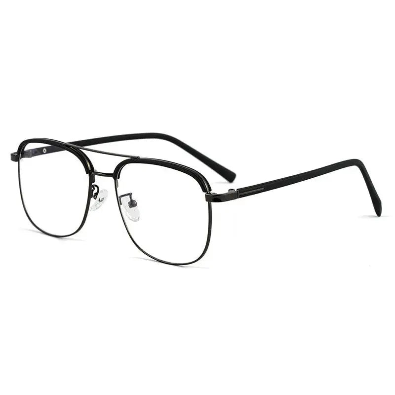 Unisex Square Full Rim Alloy Double Bridge Reading Glasses 18032 — view 5 | Rx Spectacle