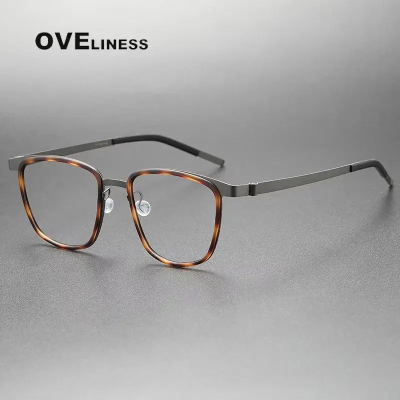 Unisex Square Full Rim Titanium Prescription Glasses 399717 — view 4 | Rx Spectacle