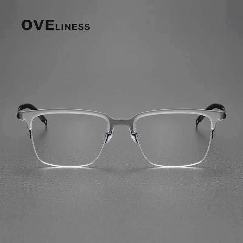 Unisex Square Full Rim Titanium Screwless Prescription Glasses 8202312 — view 10 | Rx Spectacle