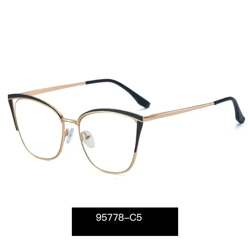 Women's Cat Eye Full Rim Alloy Prescription Glasses 95778 — view 6 | Rx Spectacle
