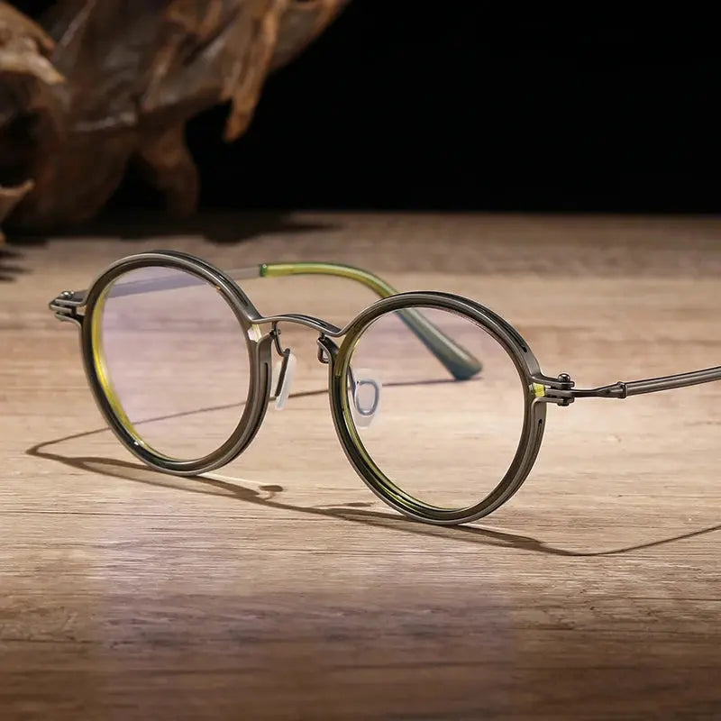 Women's Round Full Rim Titanium Prescription Glasses 410685 — view 6 | Rx Spectacle