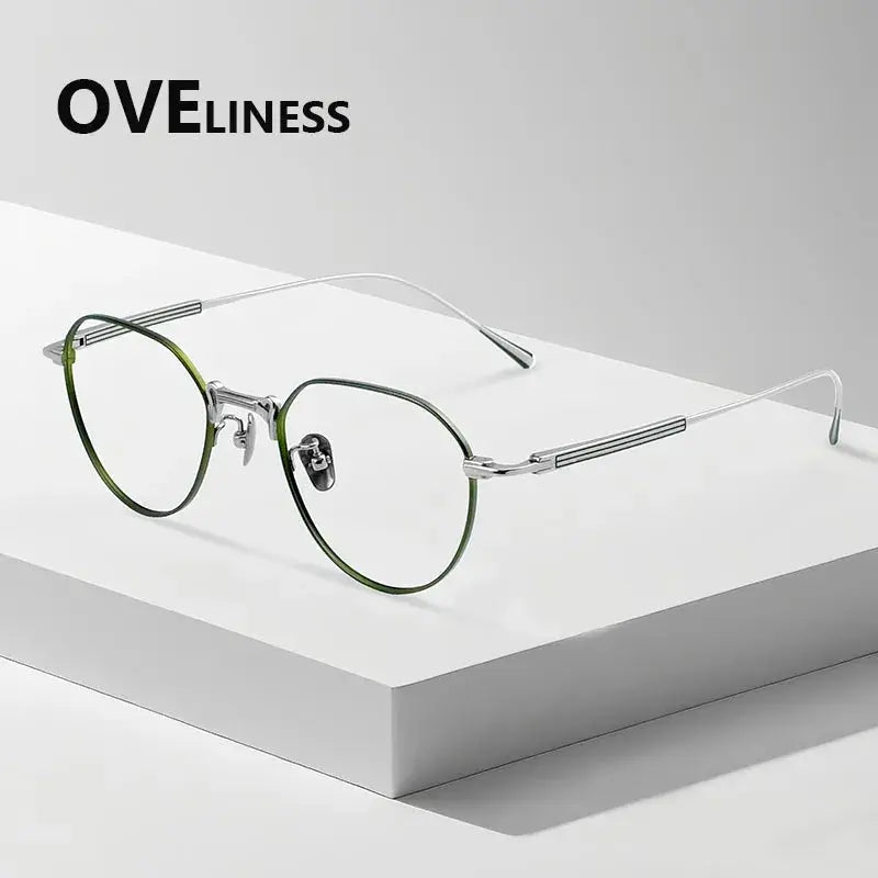 Women's Oval Full Rim Titanium Flat Top Prescription Glasses 927101 — view 6 | Rx Spectacle