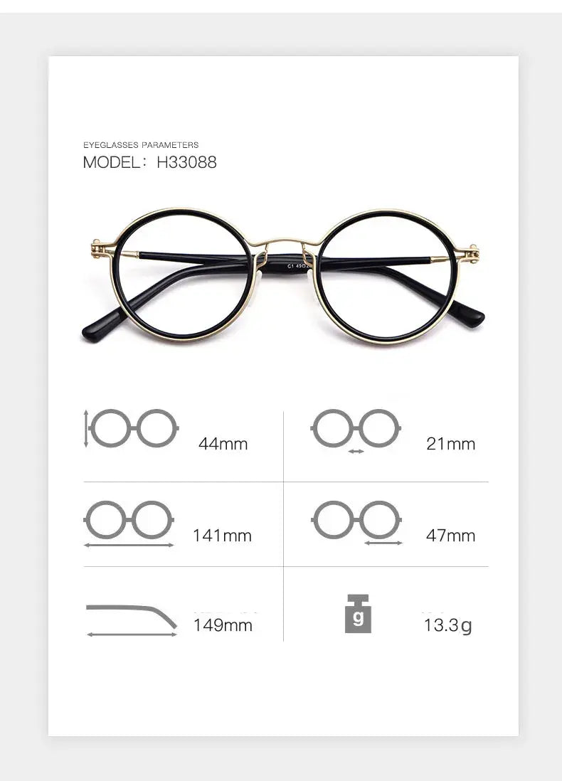 Unisex Round Full Rim Acetate Reading Glasses 2203 — view 17 | Rx Spectacle