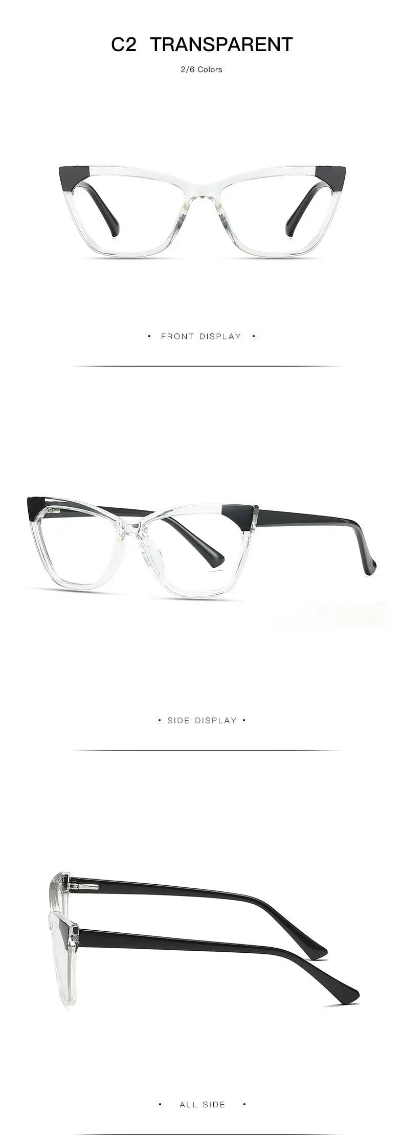 Women's Cat Eye Full Rim Titanium Prescription Glasses 2040 — view 14 | Rx Spectacle