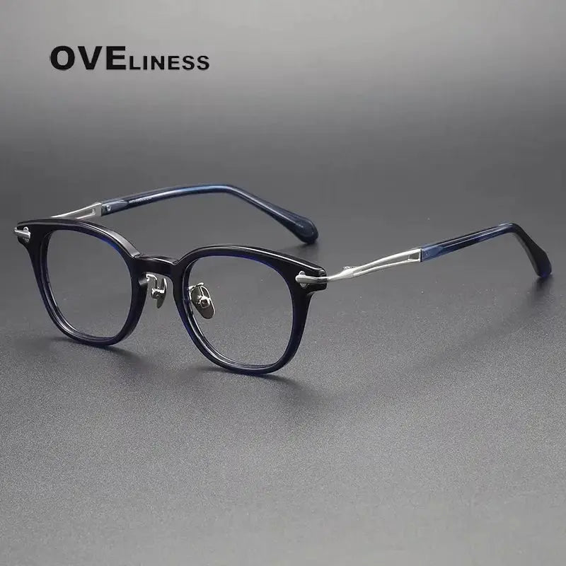 Unisex Oval Full Rim Titanium Prescription Glasses 814047 — view 8 | Rx Spectacle