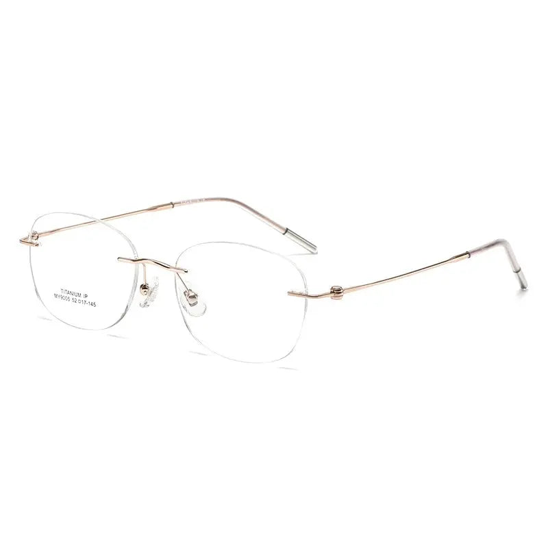 Women's Oval Rimless Titanium Prescription Glasses 69005 — view 3 | Rx Spectacle