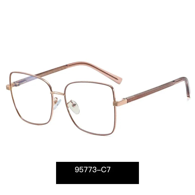Women's Square Full Rim Alloy Prescription Glasses 95773 — view 7 | Rx Spectacle
