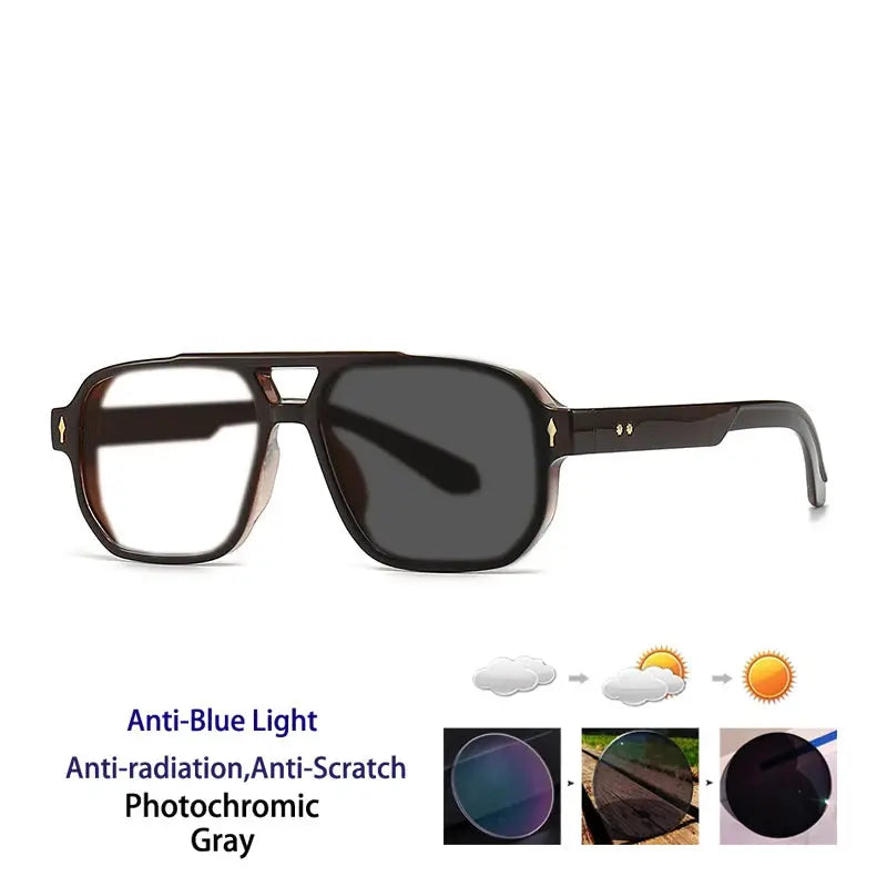 Unisex Square Full Rim TR90 Double Bridge Reading Glasses 76061 — view 12 | Rx Spectacle