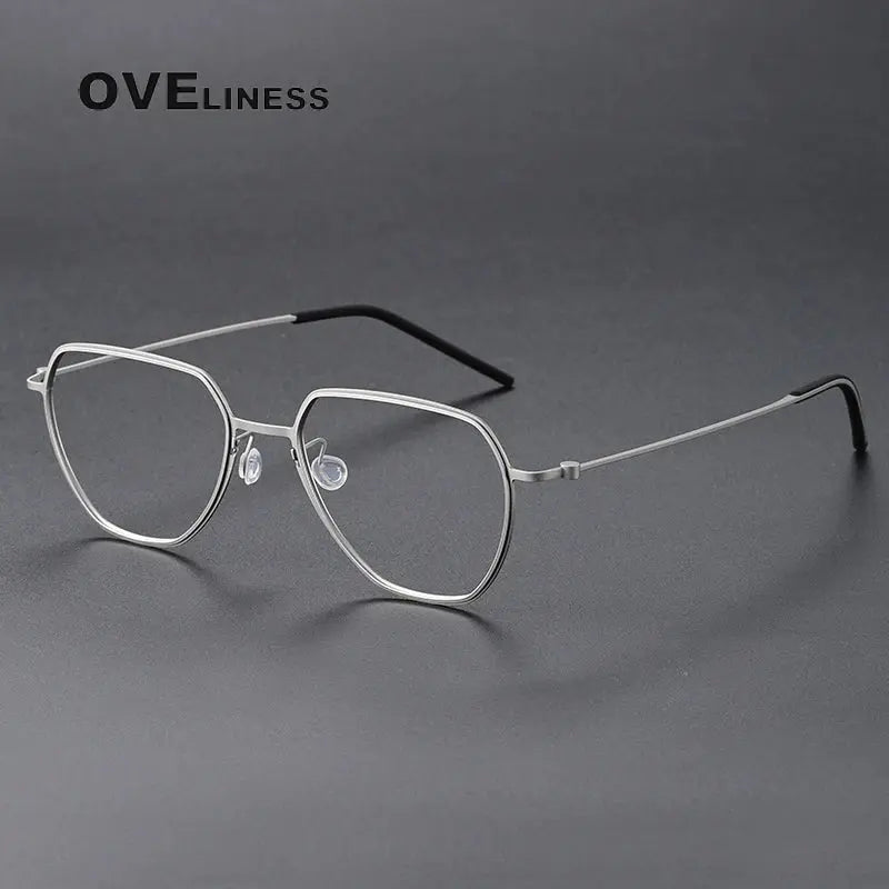 Unisex Oval Full Rim Titanium Flat Top Prescription Glasses O5526 — view 8 | Rx Spectacle