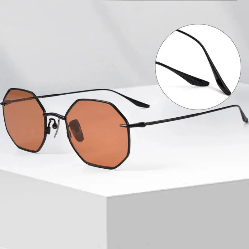 Unisex Polygon Full Rim Titanium Flat Top Prescription Glasses 22174 — view 1 | Rx Spectacle