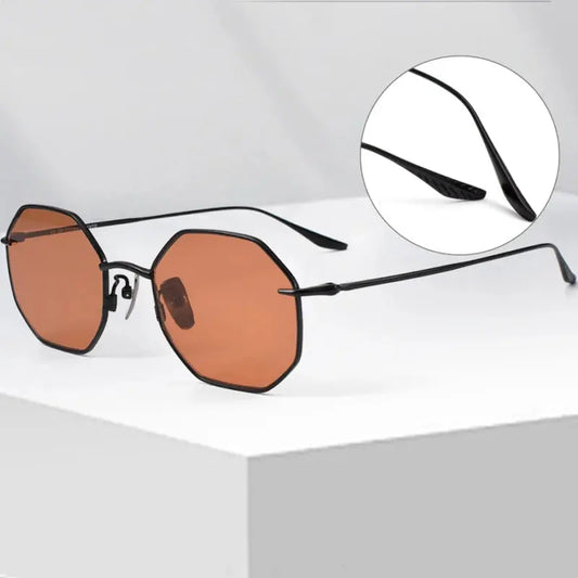 Unisex Polygon Full Rim Titanium Flat Top Prescription Glasses 22174 — view 1 | Rx Spectacle