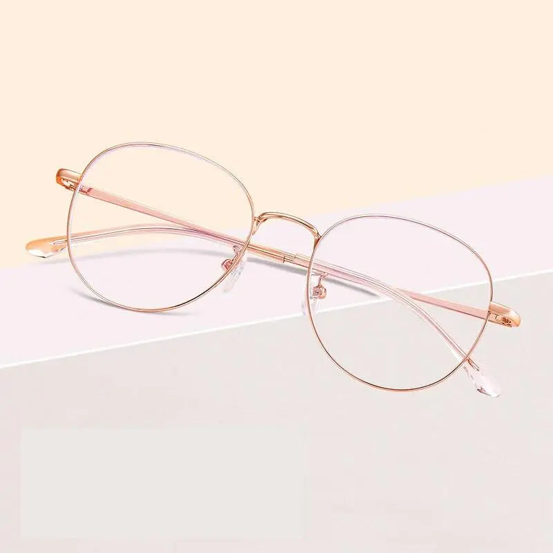 Unisex Round Full Rim Alloy Prescription Glasses 8901 — view 4 | Rx Spectacle