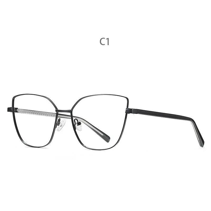 Women's Cat Eye Full Rim Titanium Prescription Glasses 3002 — view 9 | Rx Spectacle