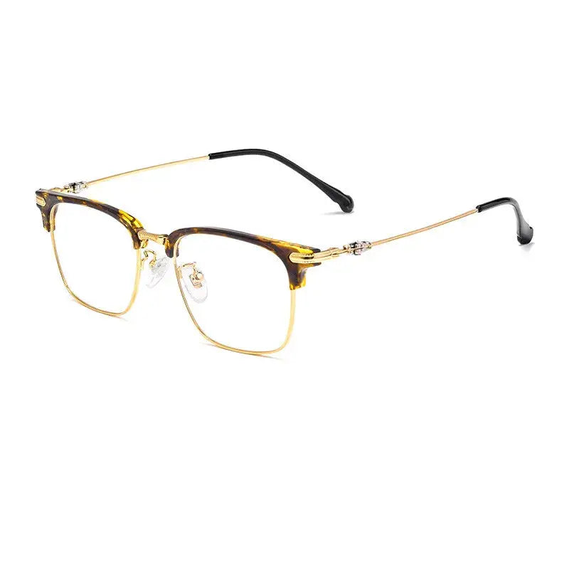 Unisex Square Full Rim Titanium Reading Glasses 8366 — view 1 | Rx Spectacle