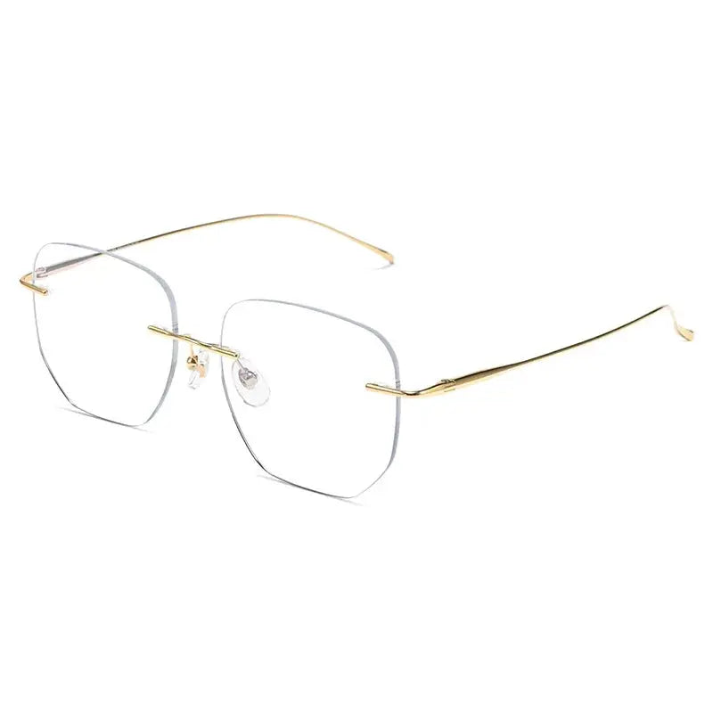 Women's Square Rimless Titanium Prescription Glasses 728925 — view 3 | Rx Spectacle