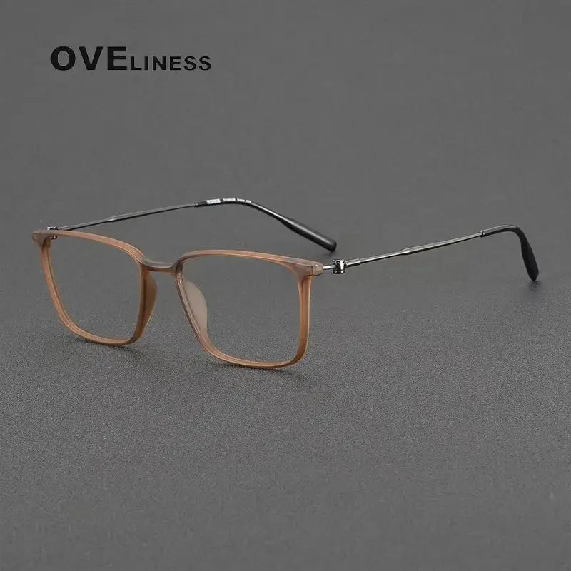 Women's Square Full Rim Titanium Prescription Glasses 28674 — view 5 | Rx Spectacle