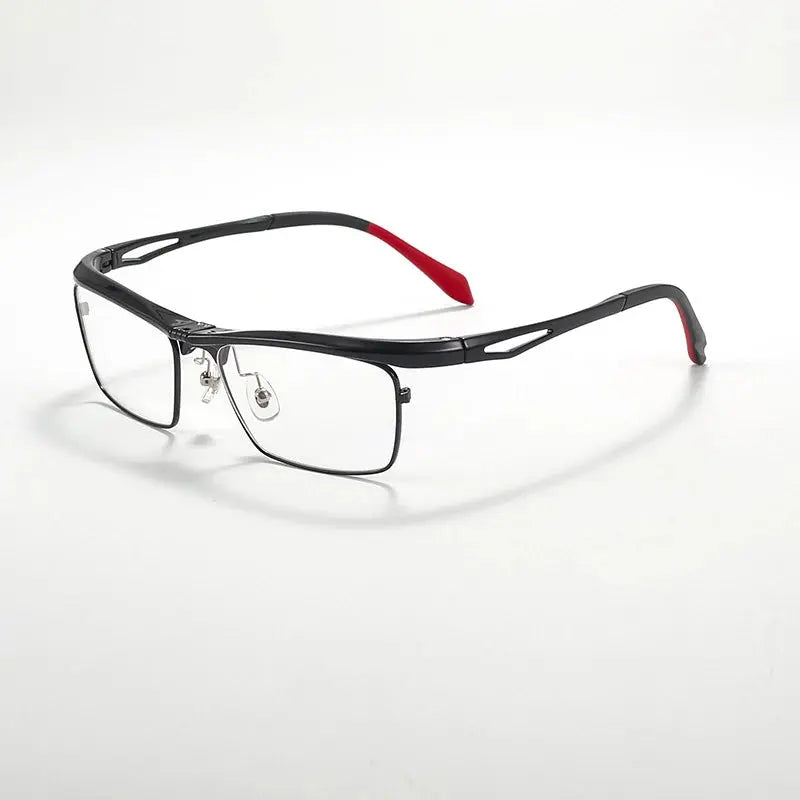 Men's Square Rimless Alloy Double Bridge Prescription Glasses 990500 — view 5 | Rx Spectacle