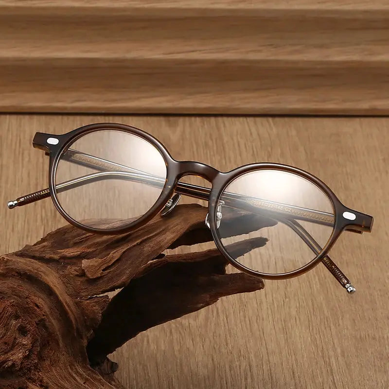 Unisex Round Full Rim Acetate Prescription Glasses 844005 — view 6 | Rx Spectacle
