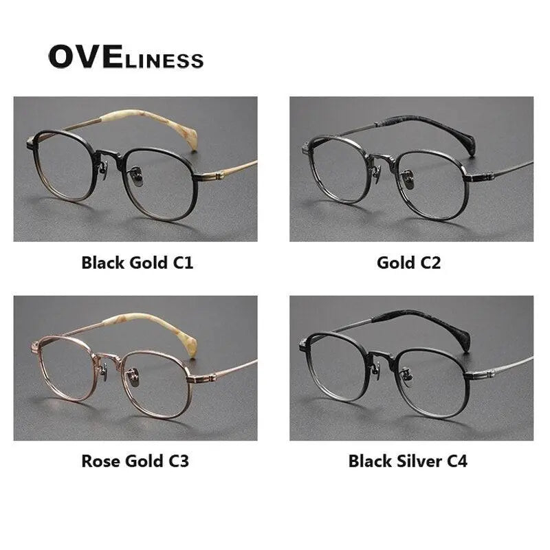 Unisex Square Full Rim Titanium Prescription Glasses 80866 — view 6 | Rx Spectacle