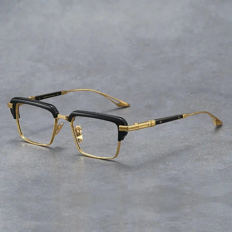 Unisex Square Full Rim Titanium Oversized Prescription Glasses D008 — view 5 | Rx Spectacle