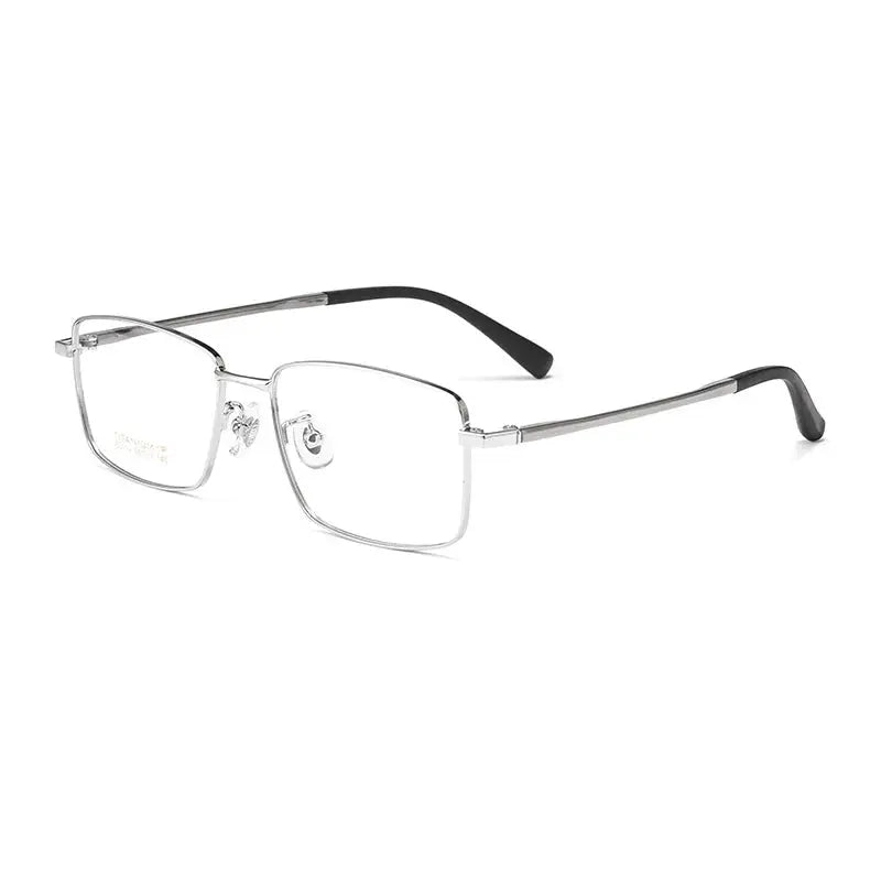 Unisex Square Full Rim Titanium Prescription Glasses N80012n — view 8 | Rx Spectacle