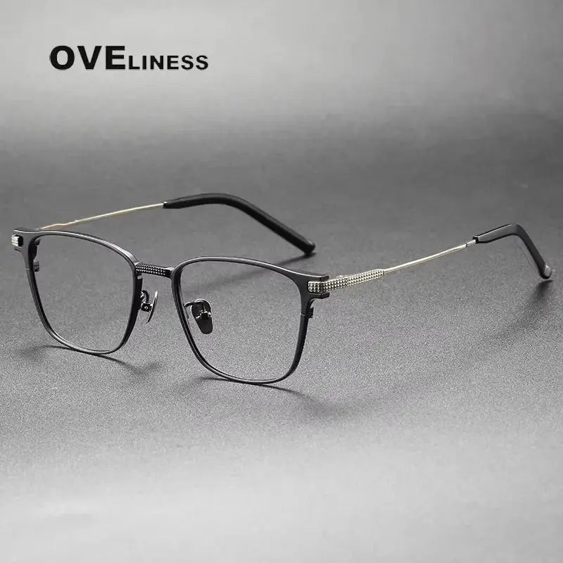 Unisex Square Full Rim Titanium Prescription Glasses 39027 — view 3 | Rx Spectacle