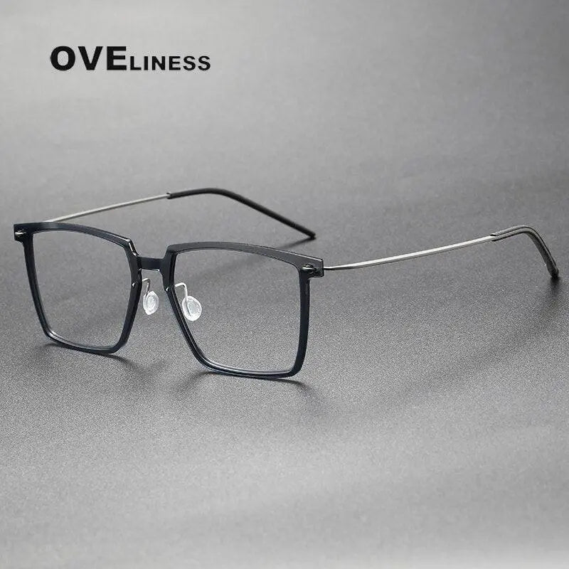 Unisex Square Full Rim Titanium Prescription Glasses — view 2 | Rx Spectacle