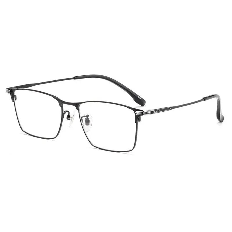 Men's Square Full Rim Titanium Prescription Glasses 80100T — view 4 | Rx Spectacle