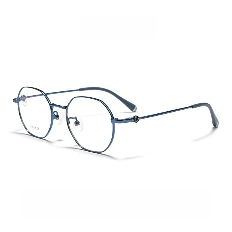 Unisex Round Full Rim Alloy Flat Top Prescription Glasses 710185 — view 3 | Rx Spectacle