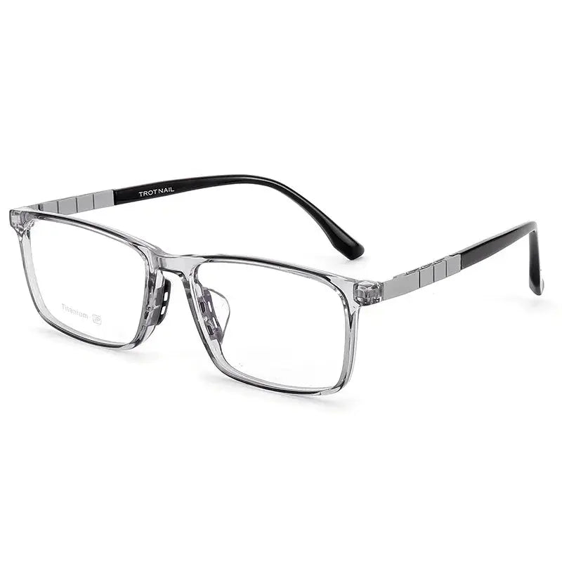 Men's Square Full Rim Titanium Prescription Glasses 23070 — view 8 | Rx Spectacle