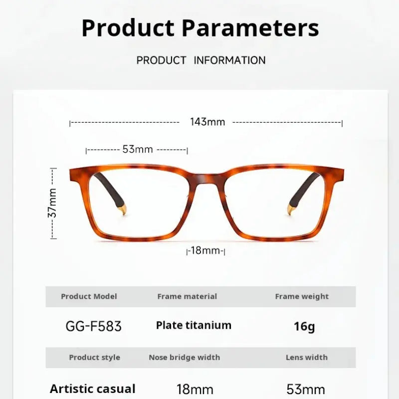 Unisex Square Full Rim Titanium Prescription Glasses 72583 — view 2 | Rx Spectacle