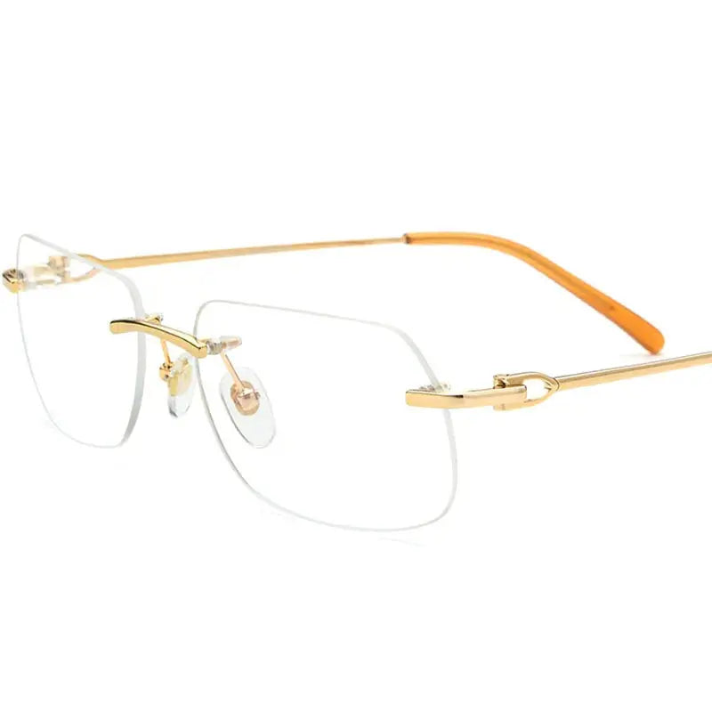 Men's Rectangular Rimless Titanium Prescription Glasses 150253 — view 3 | Rx Spectacle