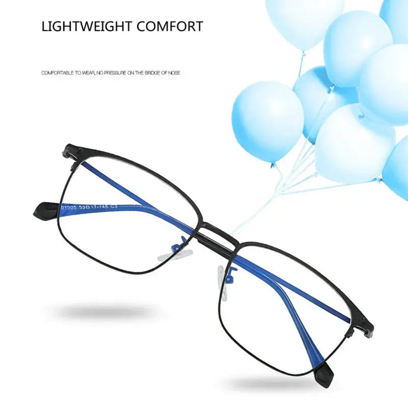 Unisex Square Full Rim Stainless Steel Reading Glasses 101905 — view 2 | Rx Spectacle