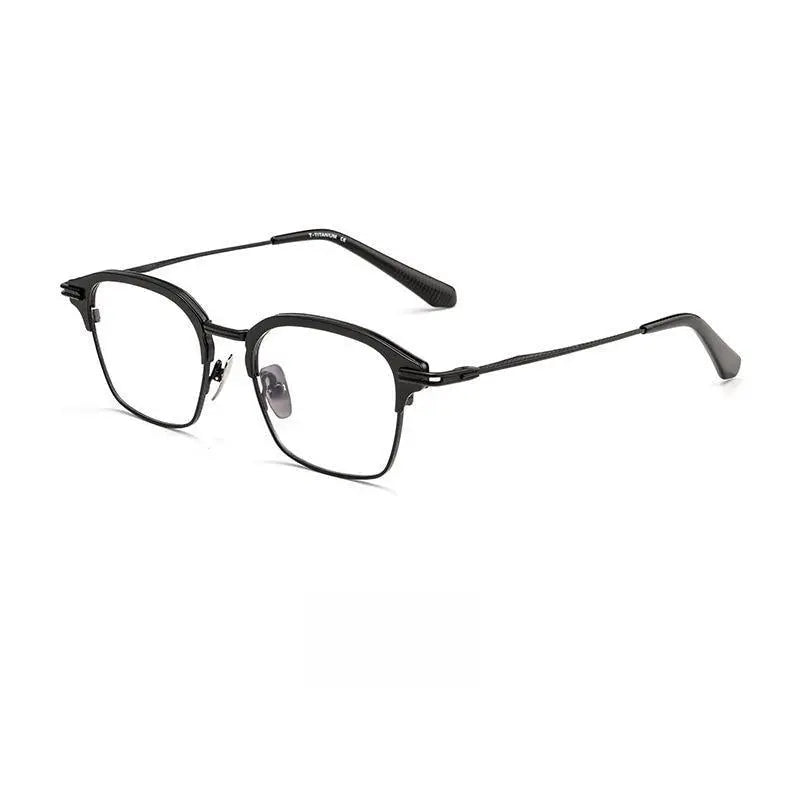 Men's Square Full Rim Titanium Prescription Glasses Dtx142s — view 6 | Rx Spectacle