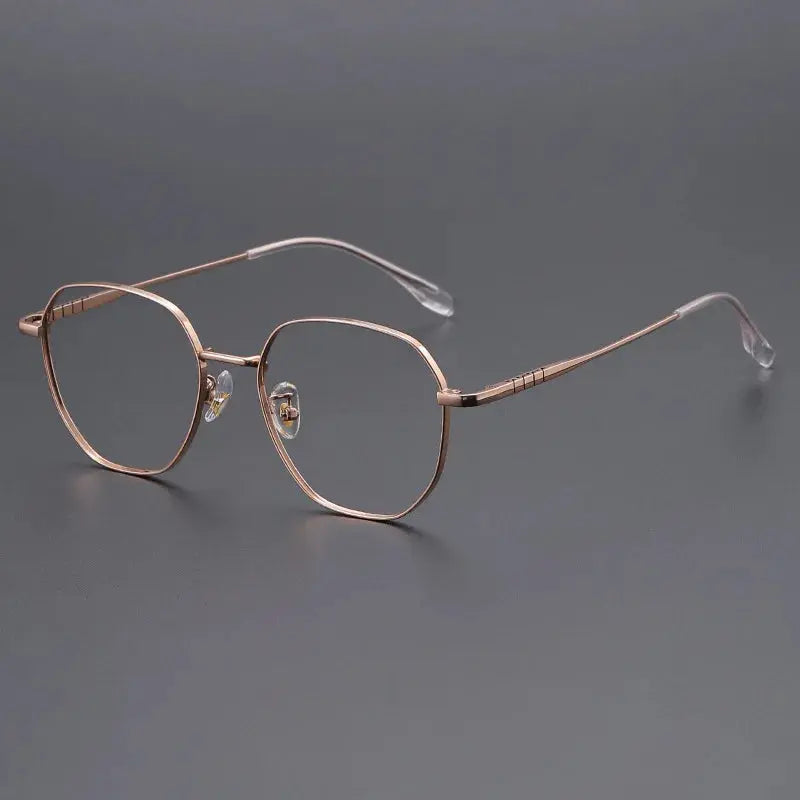 Unisex Polygon Full Rim Titanium Flat Top Prescription Glasses 71280 — view 4 | Rx Spectacle