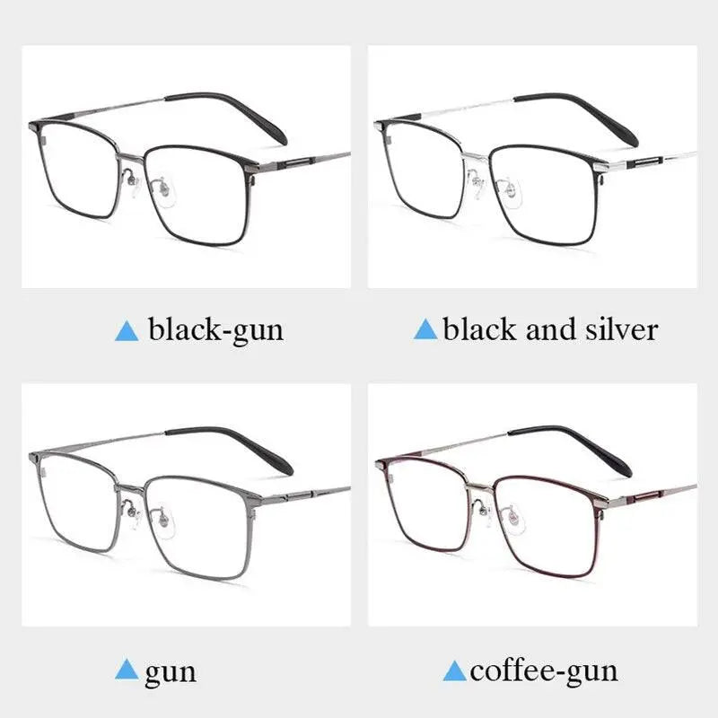 Unisex Square Full Rim Titanium Prescription Glasses L1831 — view 4 | Rx Spectacle