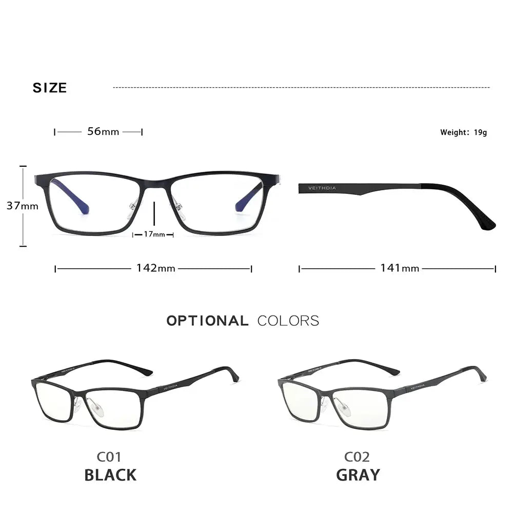 Men's Square Full Rim TR90 Prescription Glasses 8706 — view 2 | Rx Spectacle