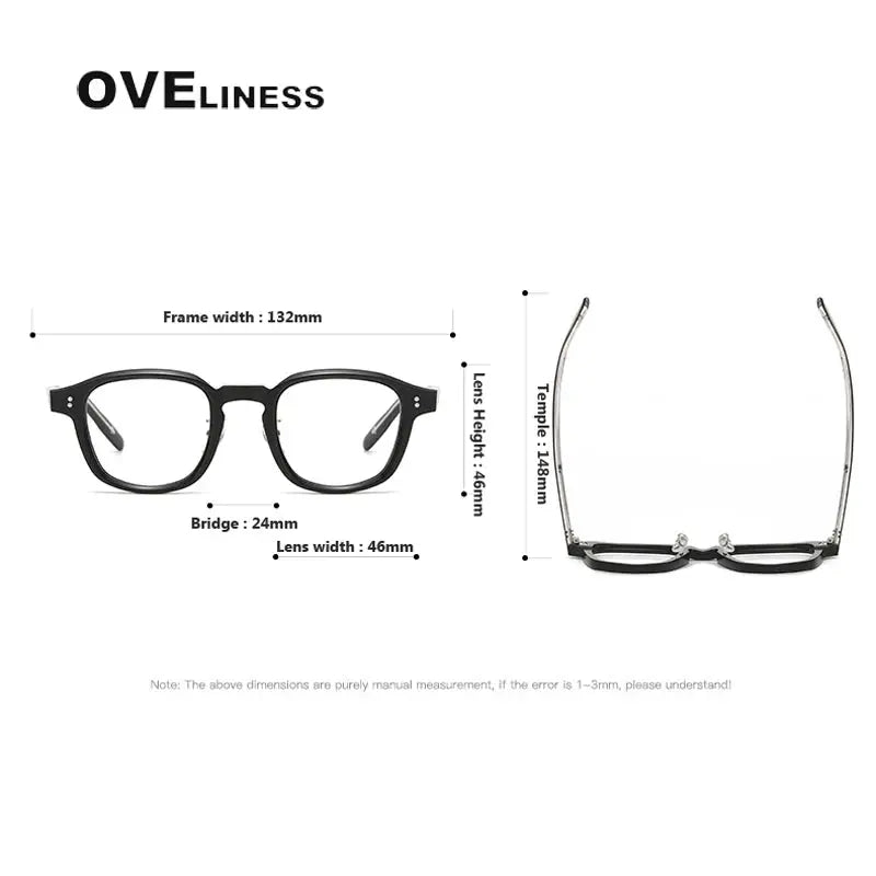 Unisex Square Full Rim Acetate Prescription Glasses V013 — view 5 | Rx Spectacle