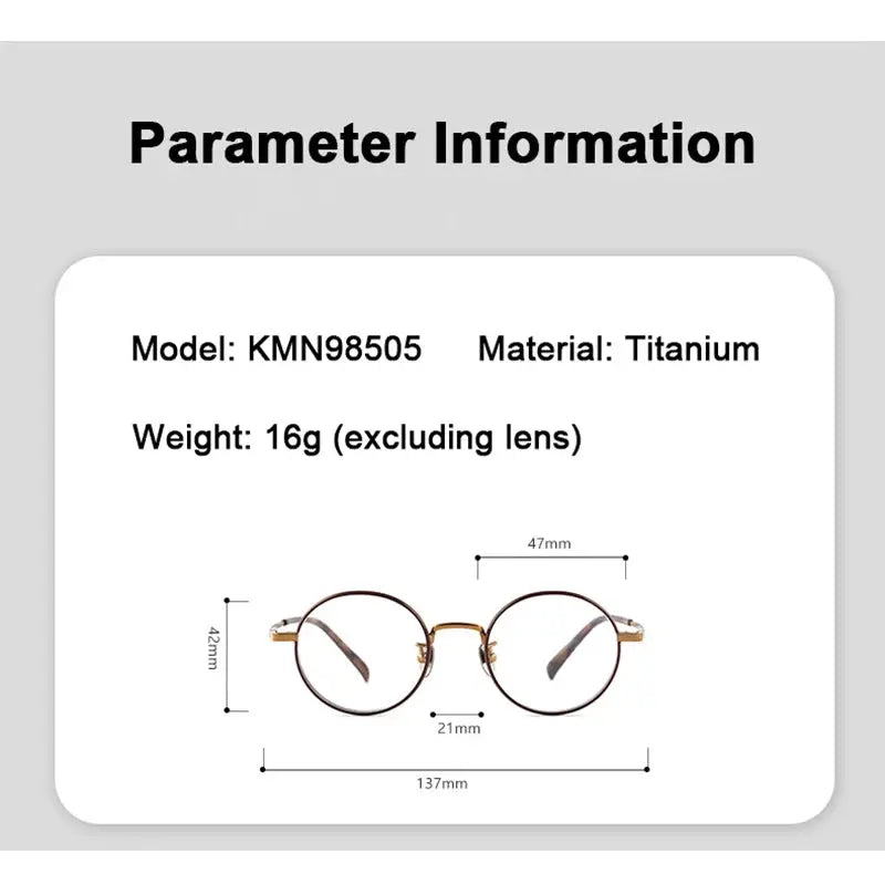 Women's Round Full Rim Titanium Prescription Glasses 698505 — view 2 | Rx Spectacle