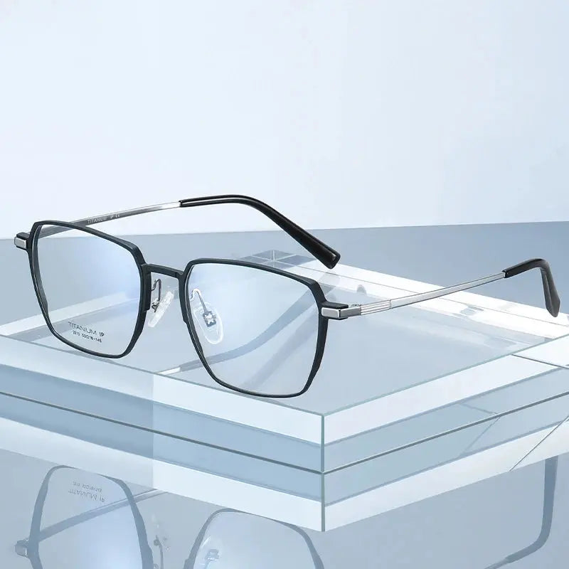Unisex Square Full Rim Titanium Prescription Glasses 201300 — view 1 | Rx Spectacle