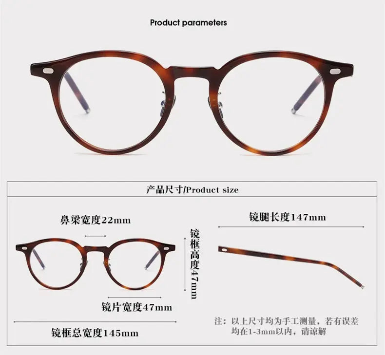 Unisex Round Full Rim Acetate Prescription Glasses 41803 — view 2 | Rx Spectacle