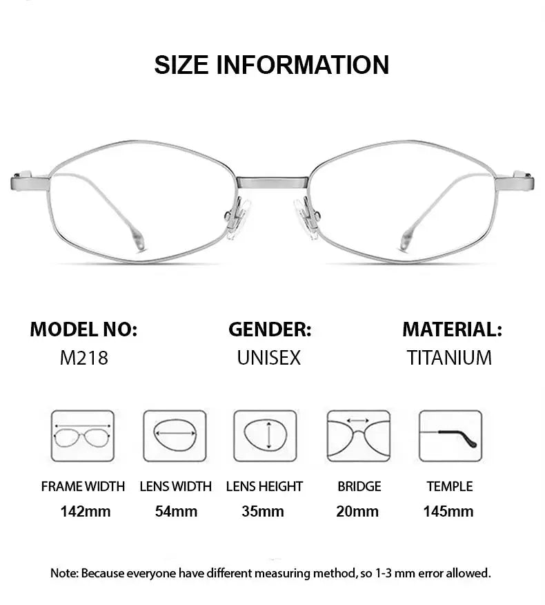 Unisex Oval Full Rim Titanium Prescription Glasses 881218 — view 2 | Rx Spectacle