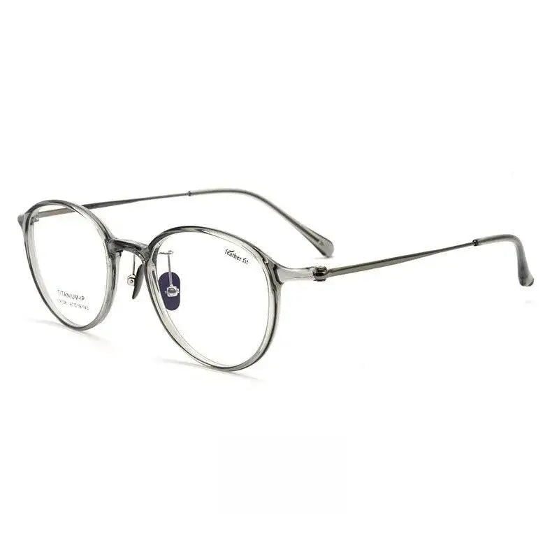 Unisex Round Full Rim Titanium Prescription Glasses L9108y — view 11 | Rx Spectacle