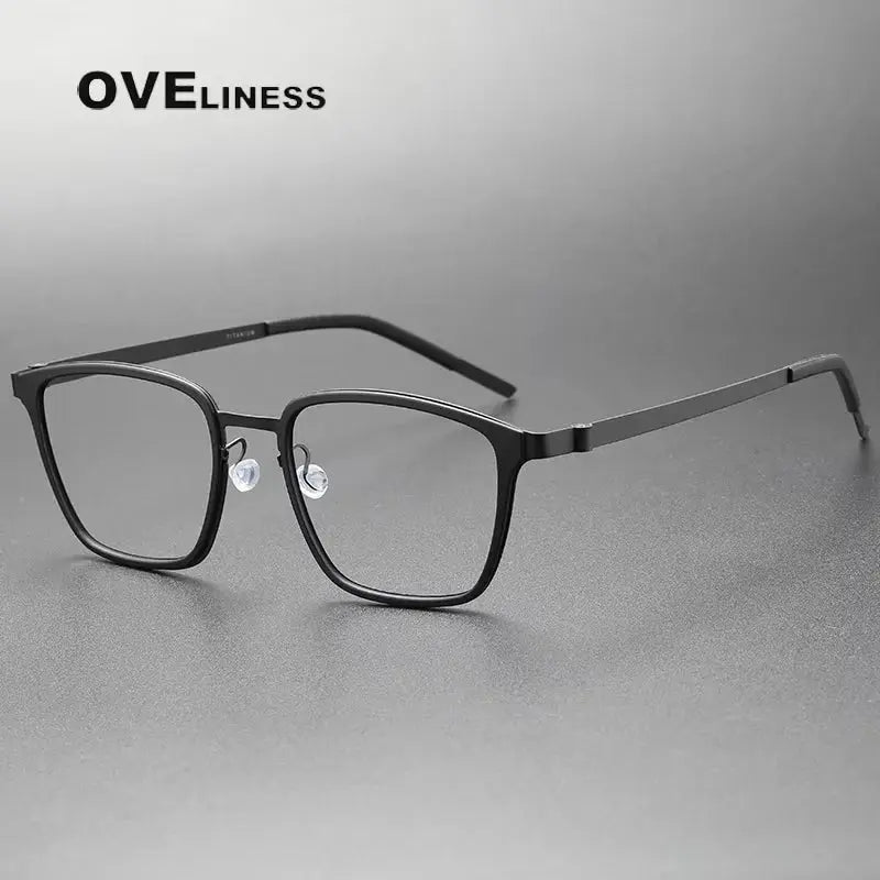 Unisex Square Full Rim Titanium Oversized Prescription Glasses 599749 — view 4 | Rx Spectacle