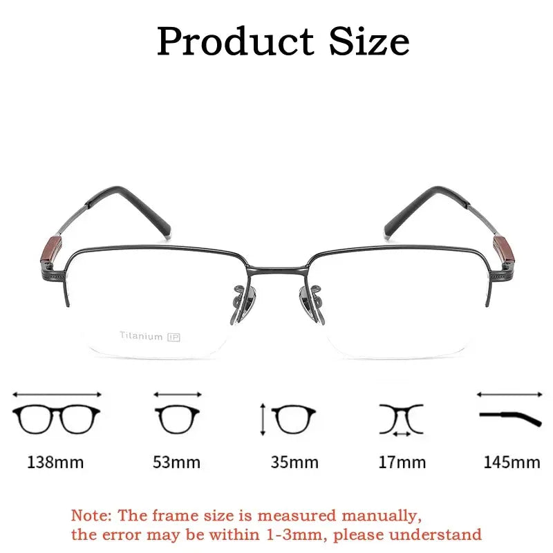 Women's Rectangular Semi-Rimless Titanium Prescription Glasses 182260 — view 2 | Rx Spectacle