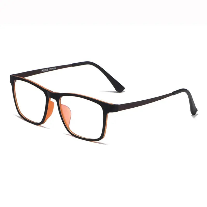 Men's Square Full Rim Titanium Prescription Glasses 73068 — view 8 | Rx Spectacle