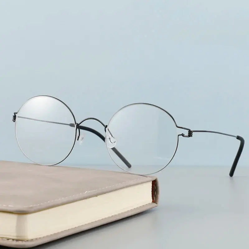 Women's Square Full Rim Titanium Screwless Prescription Glasses 634137 — view 5 | Rx Spectacle